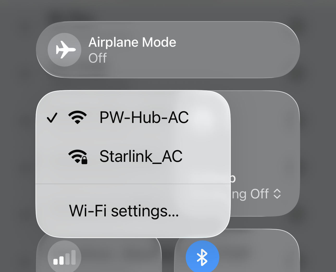 IMAGE: Mobile device connected to DataHub Wi-Fi (not Starlink)
