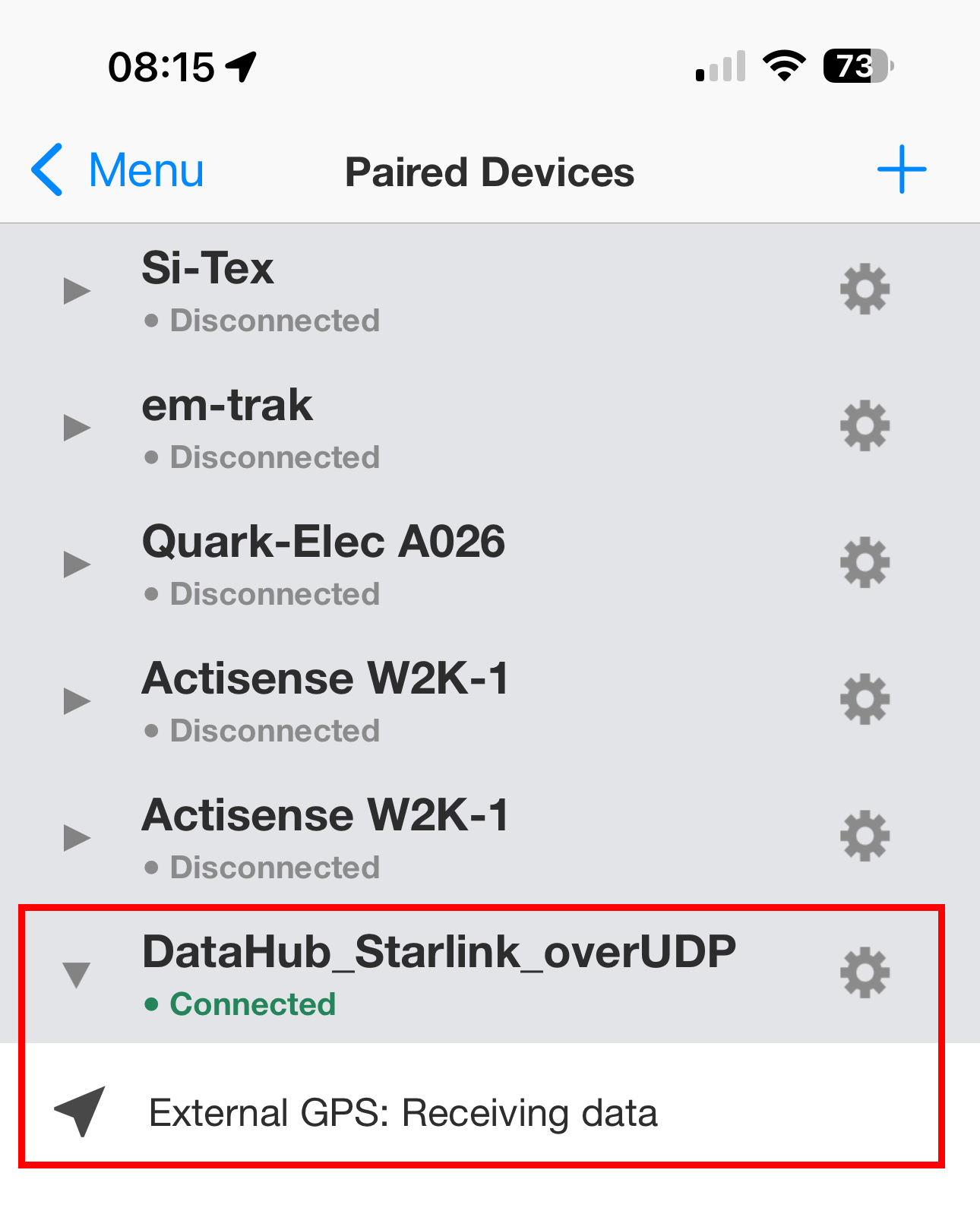 IMAGE: Navionics - Datahub successfully paired