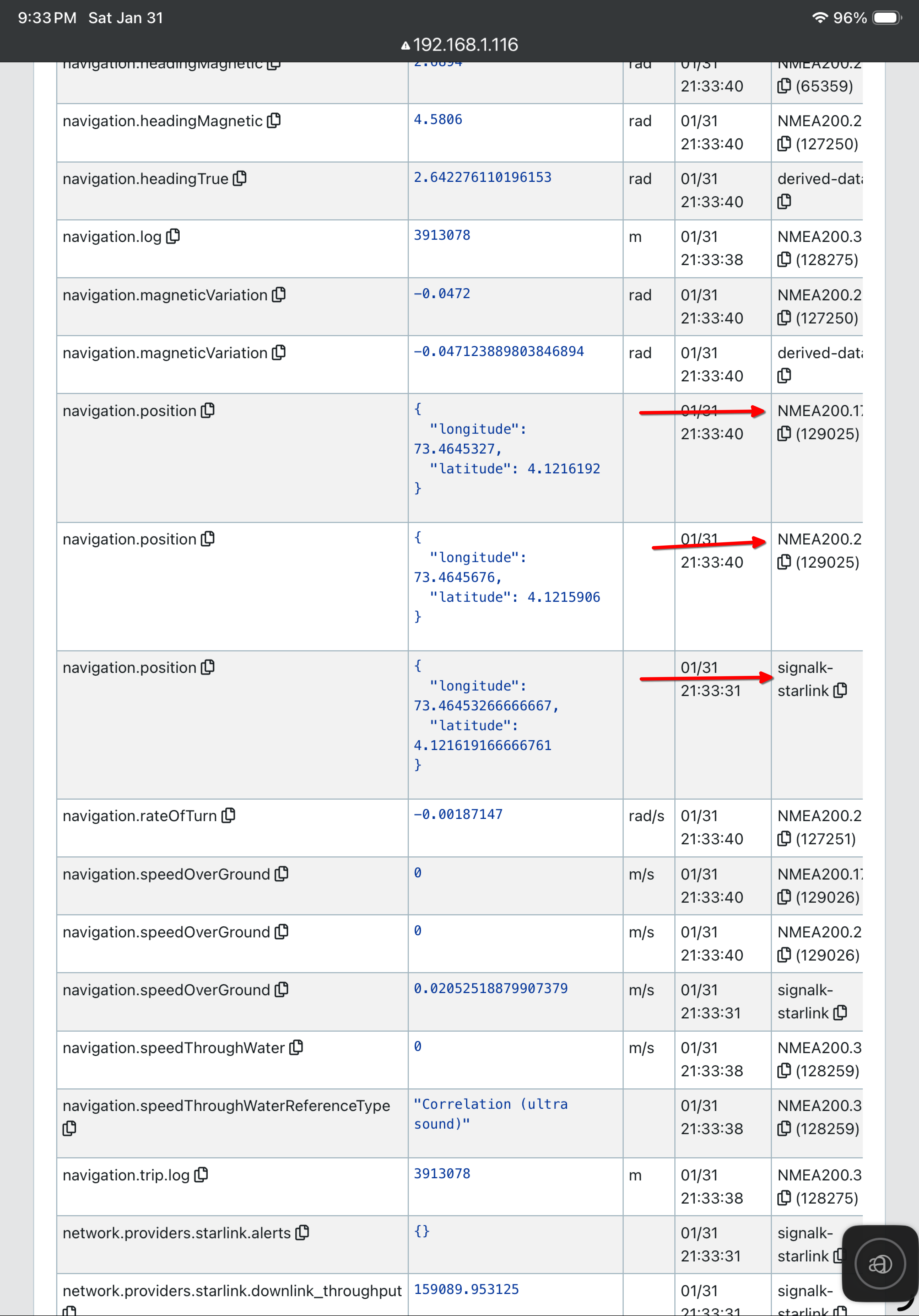 view signalk data browser